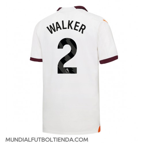 Camiseta Manchester City Kyle Walker #2 Segunda Equipación Replica 2023-24 mangas cortas